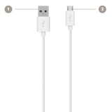 BELKIN MICRO USB CABLE 2 MTR (WHITE)