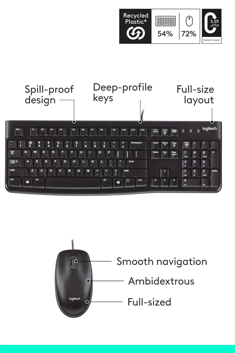 Logitech MK120 Wired Keyboard and Mouse Combo – BROOT COMPUSOFT LLP