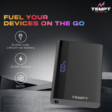 Tempt - Fuel 10000mAh Power Bank Lithium Ion Battery Fast Charging Dual USB & Type C Port Black BROOT COMPUSOFT LLP JAIPUR