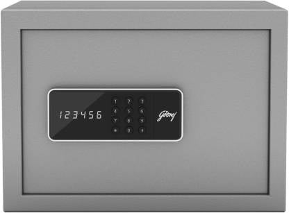 Godrej 15 Litres Digital Electronic Safe Locker for Home & Office with Motorized Locking Mechanism Grey Safe Locke