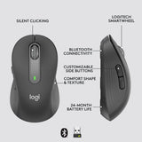 Logitech Signature M650 L Full Size Wireless Mouse - for Large Sized Hands Bluetooth, Multi-Device Compatibility  Graphite