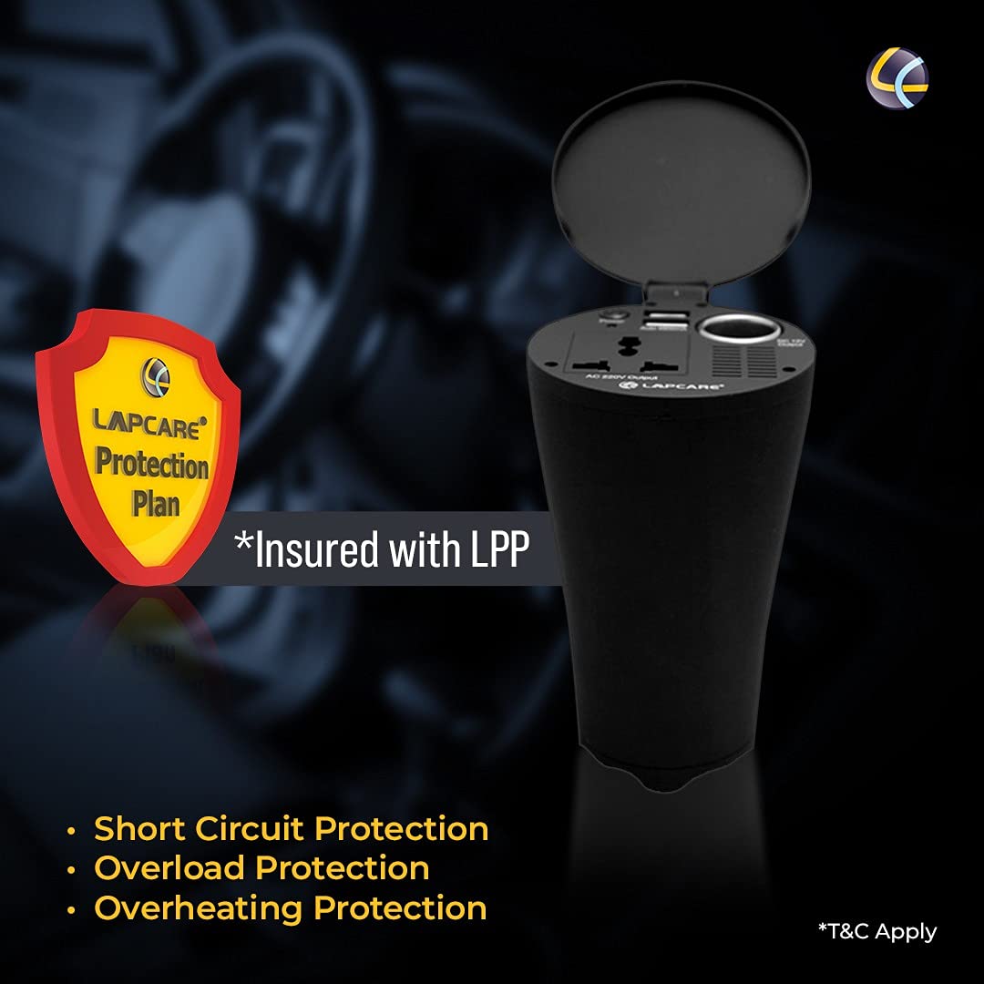 Lapcare Car Charger For Laptop Inverter 150W with 2 port USB 1 AC 220V