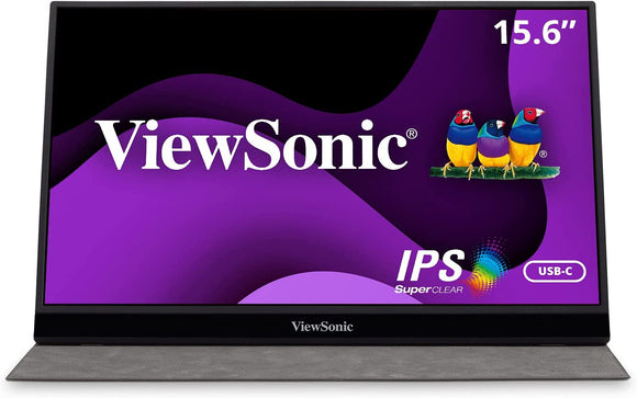 ViewSonic 15.6 Inch 1080p Portable Monitor with 2 Way Powered 60W USB C, IPS, Eye Care, Dual Speakers, Frameless Design, Built in Stand with Cover VG1655 BROOT COMPUSOFT LLP JAIPUR