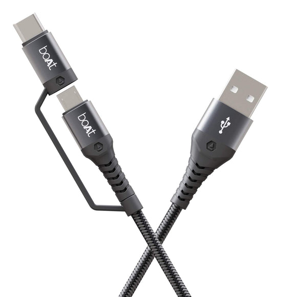 Boat Deuce Usb 330. 3A Micro Type C Cable Mercurial Black