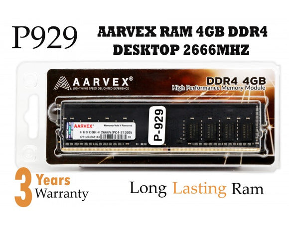 Aarvex Desktop Ram 4GB DDR4 2666 MHZ P-929 BROOT COMPUSOFT LLP JAIPUR