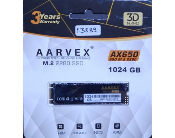 Aarvex SSD 1TB M.2  AX650   P-3839