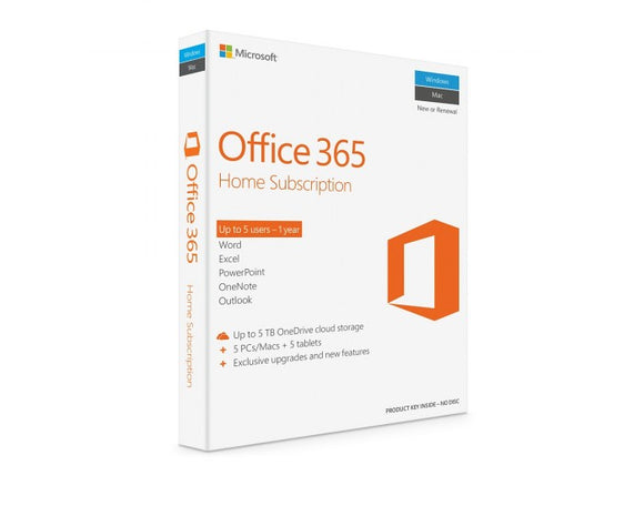 Microsoft Office 365 Home SUBSCRIPTION 1 YEAR  OFFICE 365 HOME