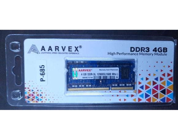 Aarvex Laptop Ram 4GB DDR3 1600 MHz P-685 BROOT COMPUSOFT LLP JAIPUR