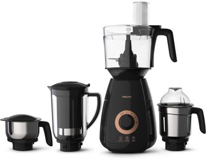 PHILIPS Mixer Grinder with Gear Drive Technology, PowerChop Technology 4 Jars, Black HL7707/00 