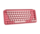 Logitech POP Keys Mechanical Wireless Keyboard with Customisable Emoji Keys, Heartbreaker Rose