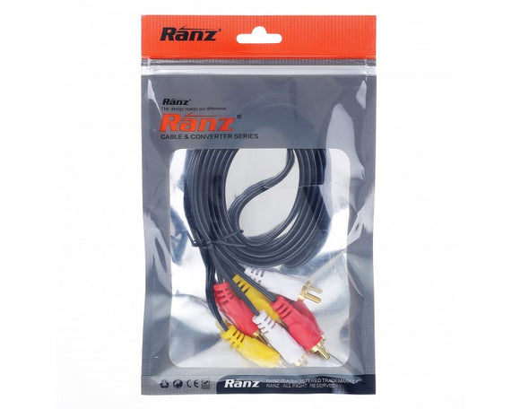 RANZ 3 RCA TO 3 RCA CABLE 1.5M