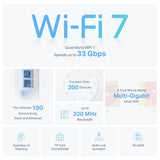 TP-Link BE33000 Deco BE95 Quad-Band Whole Home Mesh WiFi 7 System - 2 Pack