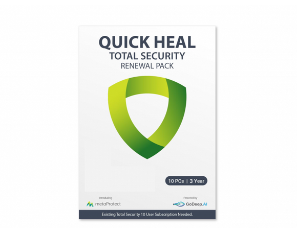 QUICK HEAL TOTAL SECURITY RENEWAL TS10UP (10 USER 3 YEAR) QHTSRTS10UP