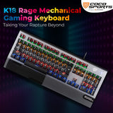 Coconut Wired  Mechanical Gaming Keyboard With Backlit Led K18 RAGE