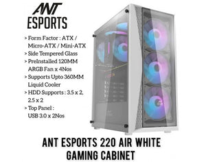 Ant Esports Gaming Cabinet 220 AIR WHITE BROOT COMPUSOFT LLP JAIPUR