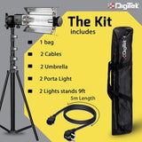 Digitek Porta Kit 14FT L Heavy Duty Porta Kit with Pair of Light Stands