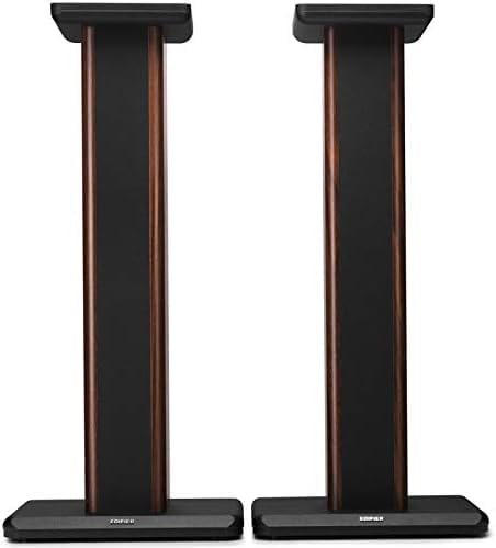 Edifier SS02C Stand Mounts for Heavy Duty Speaker - Wood Grain Easy Assembly Enhanced Listening Experience for Home