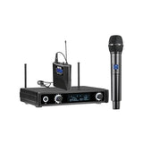 AHUJA - PA UHF Dual Wireless Microphone Speaker for Home, Outdoor, Travel (AWM-700UHL, Black