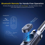 Digitek DTR 630 SS Extendable Tripod Selfie Stick with Fill Light, Quadpod Base