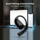 NG EarSafe OpenBuds Wireless Open Ear Earbuds with Hook Design Quad Mic ENC for Clear Calls  12x17mm Drivers  Premium Silicone Finish