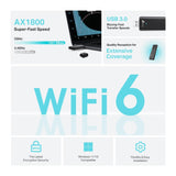 Tp-Link Archer TX20U Ax1800 Dual Band Wifi 6 Wireless USB Adapter
