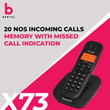 Beetel X-73 Cordless Landline Phone  Black