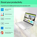 HP Laptop 15𝐬-Fy5002𝐓𝐔 12th Gen Intel Core i5 Processor/8GB Ram/512GB SSD/Win11/Microsoft Office Home & Student 2021/ Intel HD Graphic Card/ Screen Inch 15.6/Natural Silver