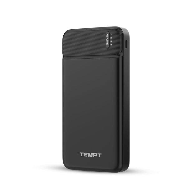 Tempt - Booster 10000mAh Power Bank Lithium Polymer Battery  Fast Charging  Dual Output USB Port Anrdoid & Other Devices  Pocket Size White