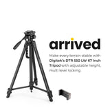Digitek DTR-550 LT 65 Inch Lightweight Tripod Maximum Load up to 5kg 5.57 Feet Tall for Digital SLR & Video Cameras, Made Aluminium Material