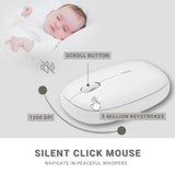 Rapoo  M650 Bluetooth Multi-Device Silent Mouse, Dual Mode Bluetooth + 2.4G Wireless White