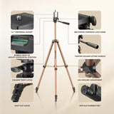 Digitek DTR 420LW Tripod for Camera & Smartphone with Holder – 4.26ft Max Height, 3Kg Load, 4-Section Legs, 3-Way Head, Quick Release Plate - Ideal for Photography & Videography