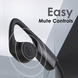 NG EarSafe Comm  Open Ear Air Conduction Headphones with Mic & Noise Cancelling Boom Mic  Mute Button  17+ Hrs Battery  Type-C Fast Charging  Open Ear Headphones for Work & Calls