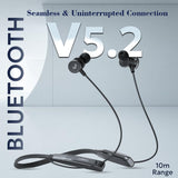 TEMPT Bounce X Neckband with 40 Hours of Playtime, Vibration Alert, Crystal Clear Sound, Fast Charging, 10MM Drivers, BT V5.2 Black