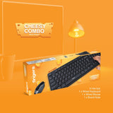 Fingers Cheesy  Wired Keyboard and Mouse Combo Black