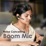 NG EarSafe Comm  Open Ear Air Conduction Headphones with Mic & Noise Cancelling Boom Mic  Mute Button  17+ Hrs Battery  Type-C Fast Charging  Open Ear Headphones for Work & Calls