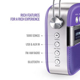 SAREGAMA Carvaan Premium Pop 6W Portable Speaker Pre-loaded 5000 Evergreen Hindi Songs 2.0Channel  Orchid Purple