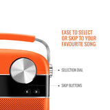 SAREGAMA Carvaan Premium Pop Portable Speaker Pre-loaded 5000 Evergreen Hindi Songs, 2.0Channel,  Candy Orange)