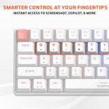 Amkette EvoFox Katana S Mini Wireless Mechanical Keyboard  Tri-Mode 3X BT, 2.4GHz & Wired Connectivity  Hot-Swappable Red Switches  68-Key Compact Layout White