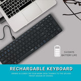 Rapoo E9350G C-Type Rechargeable Bluetooth Wireless Multi-Device 4 Devices Keyboard