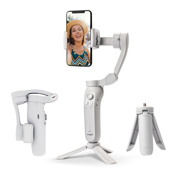 Digitek DSG-007F 3-Axis Gray Smartphone Gimbal - Wide Angle Handheld Vlogging Stabilizer - 4 Creative