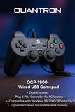 Quantron QGP-1800 Wired Gamepad with Dual Vibration  Plug & Play Controller