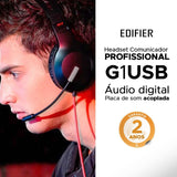Edifier G1 USB Professional Gaming Headset with Microphone - Noise Cancelling Microphone, LED Lights - Ideal for PUBG, PS4, PC