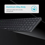 Rapoo 9350S Premium Wireless Keyboard & Mouse Combo Bluetooth 4.0 Darkgrey