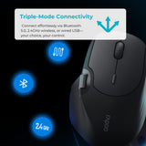 Rapoo MT560 Wireless Mouse Wireless Mouse 4000 DPI Sensor Environmentally Friendly Rechargeable Battery Ergonomic PC & Mac - Black