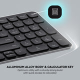 Rapoo E9350L Bluetooth Wireless Multi-Device Keyboard 4 Devices, Numpad, Led Indicators, Ultra-Thin, Ergonomic