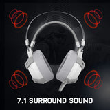 Redgear Cosmo 7.1 USB Gaming Headphones with RGB LED Effect, Mic  White
