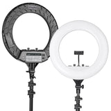 Digitek Platinum DPRL-19RT Professional LED Ring Light Runs on AC Power with No Shadow apertures, Ideal use for Makeup, Video Shoot,