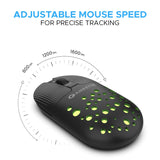 Amkette Hush Pro Spectra 2.4 GHz Silent Switch Wireless Mouse with Ergonomic Design Black