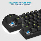 Amkette EvoFox Katana-X Mechanical Gaming Keyboard with Outemu Blue Switches Black