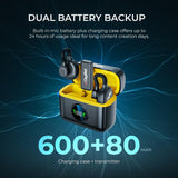 Digitek DWM 119 2-in-1 Wireless Microphone, 2.4G Mic with 30m Range, 6Hr Battery, Noise Cancellation & Power Indicator, for iPhone & Android